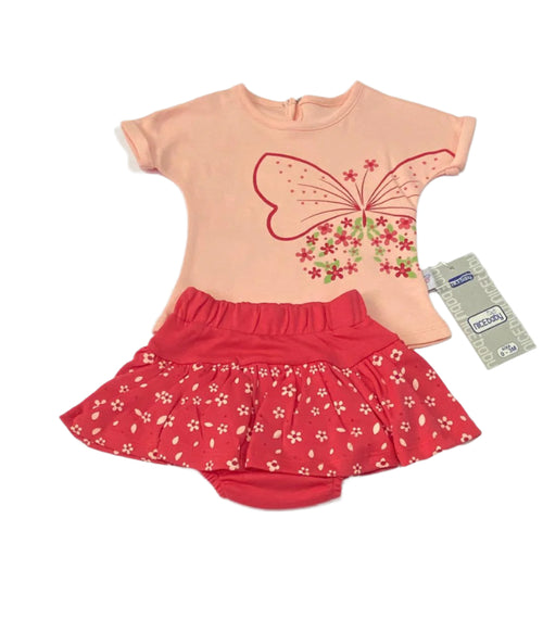 طقم خروج بناتي مكون من قطعتين رسمة فراشه 🩷🩷