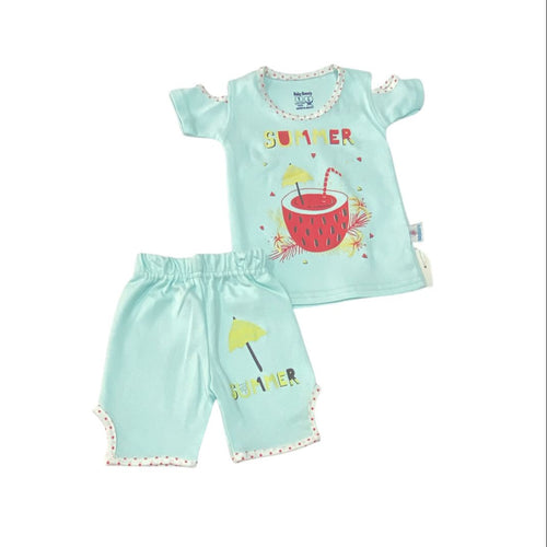 بيجامه بناتي قطن مكونه من قطعتين البطيخه ❤️❤️