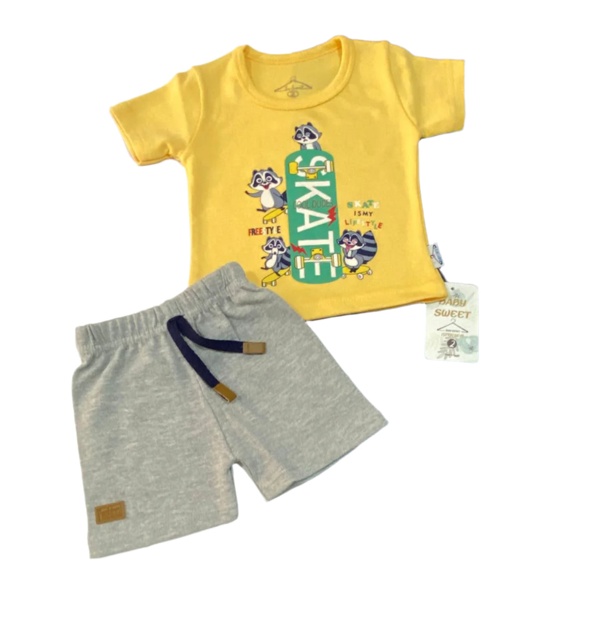 بيجامه اولادي قطن 100% مكونه من قطعتين رسمه الاسكوتر ❤️🛴