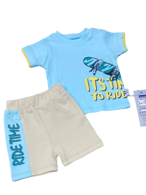 طقم اولادي قطن مكون من قطعتين سكوتر💛💛