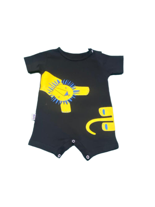 سالوبيت صيفي للأطفال من 0 إلى 6 شهور - قطن خفيف مطبوع رسمة اسد💛💛❤️