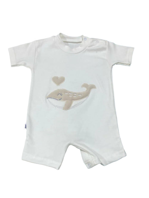 سالوبيت صيفي اولادي من 0 إلى 6 شهور رسمة حوت ❤️💛