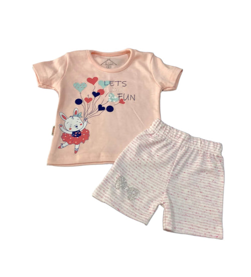 بيجامه بناتي قطن 100% مكون من قطعتين رسمه البلالين 🩷🎈