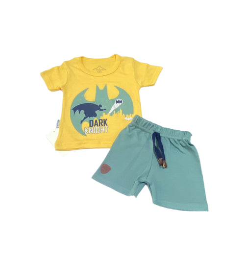 طقم اولادي قطن مكون من قطعتين رسمة باتمان 👁️❤️❤️