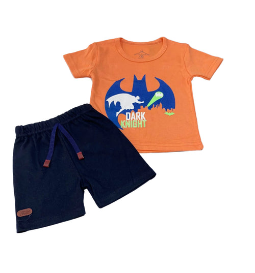 طقم اولادي قطن مكون من قطعتين رسمة باتمان 👁️❤️❤️