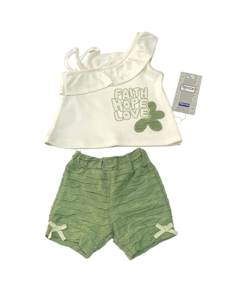 طقم خروج بناتي مكون من قطعتين رسمة وردة 🩷🩷