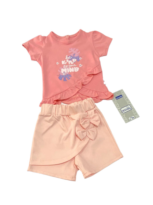 طقم خروج بناتي مكون من قطعتين فيونكه 😍😍