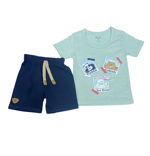 طقم اولادي عصري مكون من قطعتين رسمة 3 دببه ❤️