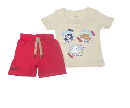 طقم اولادي عصري مكون من قطعتين رسمة 3 دببه ❤️