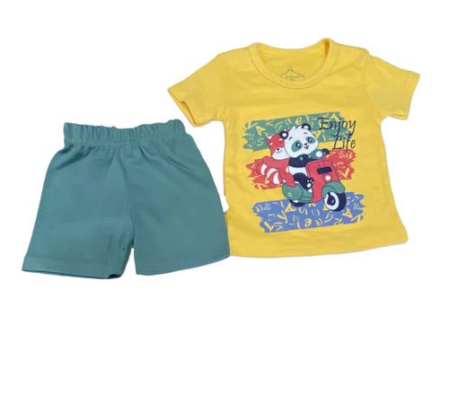 طقم اولادي عصري مكون من قطعتين رسمة الباندا ❤️❤️😍