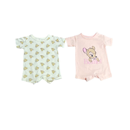 عرض ٢ سالوبيت قطن رسمة غزال 🦌من 0 ل 6 شهور