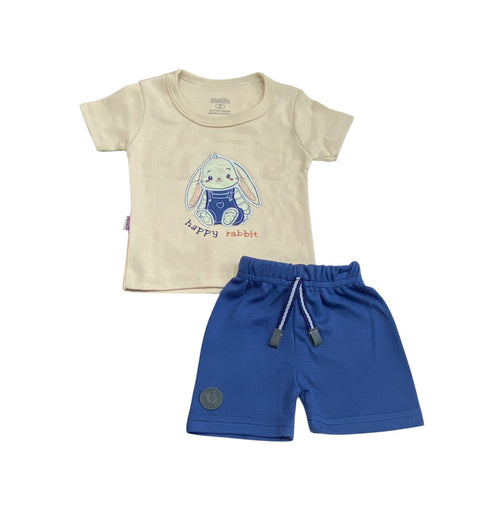 طقم اولادي قطن خامه مريحه مكون من قطعتين رسمة ارنب ❤️😍