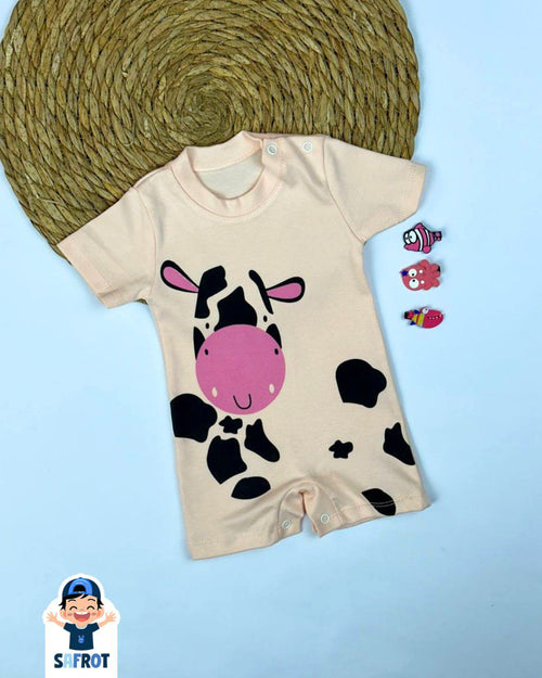 سالوبيت صيفي بناتي قطن 100% خامه خفيفه رسمة البقره 🩷🩷