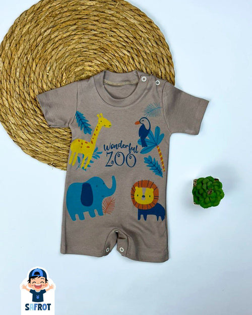 سالوبيت صيفي اولادي وبناتي قطن 100% خامه خفيفه رسمة ZOO 🩷🤍