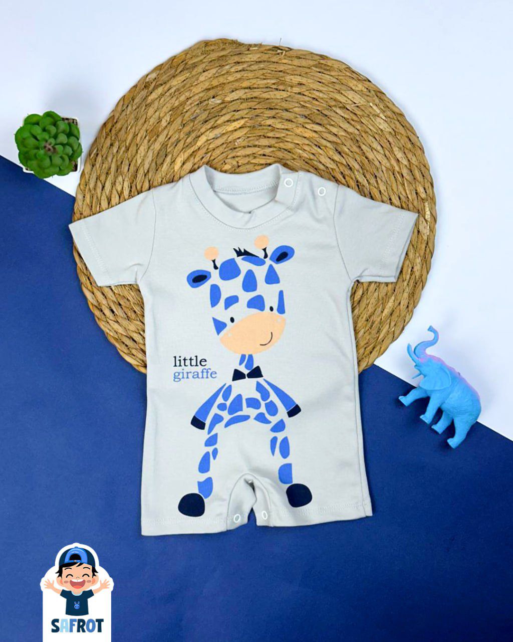 سالوبيت صيفي اولادي قطن 100% خامه خفيفه رسمة الزرافه ❤️🤍