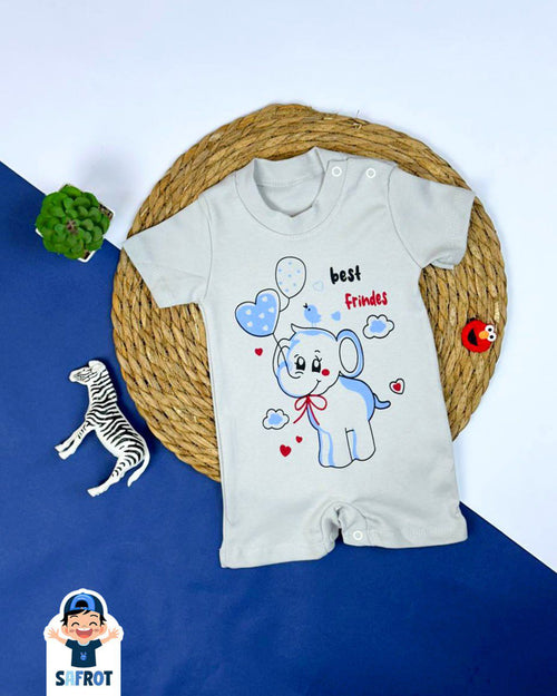 سالوبيت صيفي اولادي وبناتي قطن 100% خامه خفيفه رسمة الفيل 🩷🤍