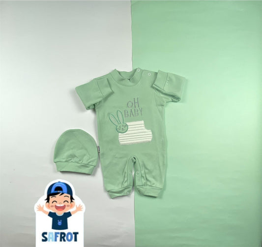 سالوبيت اولادي وبناتي قطن 100% خريفي مكون من قطعتين رسمة oh baby 🤍🩷