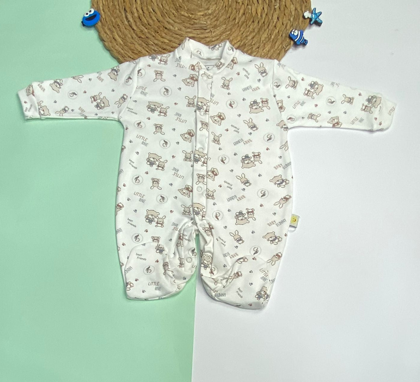 سالوبيت خريفي قطن 100% اولادي وبناتي كباسين منتصف الصدر وبرجل مقفوله 😍❤️ 0-3 شهور