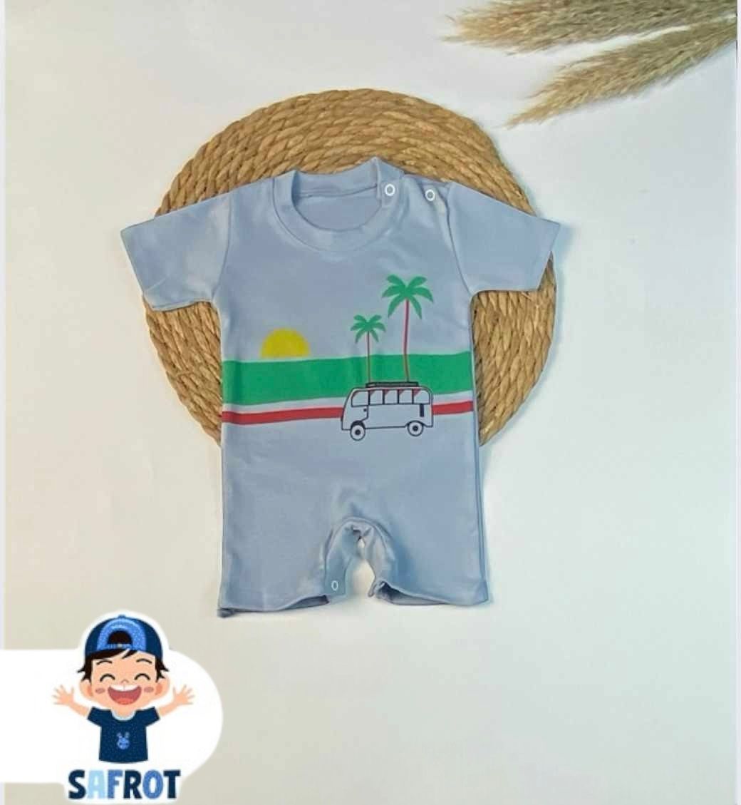 سالوبيت صيفي اولادي وبناتي قطن 100% خامه خفيفه رسمة bus 😍😍