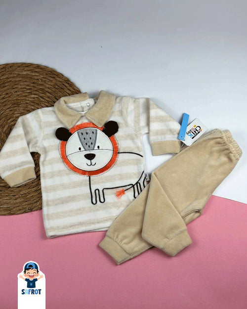 بيجامه شتوي اولادي وبناتي قطيفه خامه مريحه مكون من قطعتين❤️😍