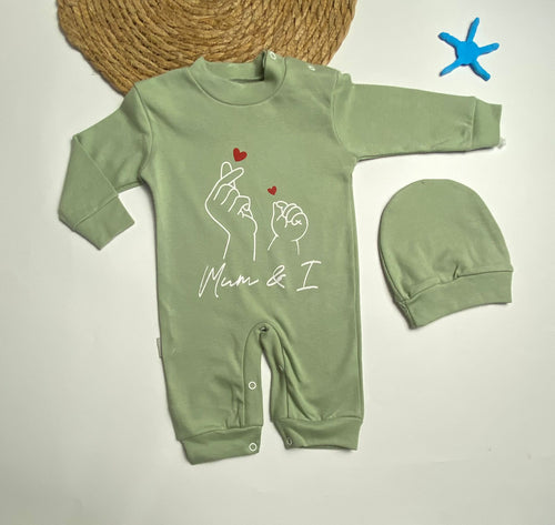 سالوبيت اولادي وبناتي قطن 100% خريفي مكون من قطعتين رسمة اليدين🖤❤️