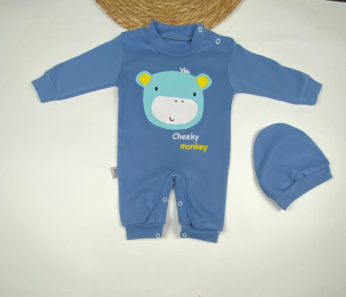 سالوبيت اولادي وبناتي قطن 100% خريفي مكون من قطعتين رسمة القرد😍❤️