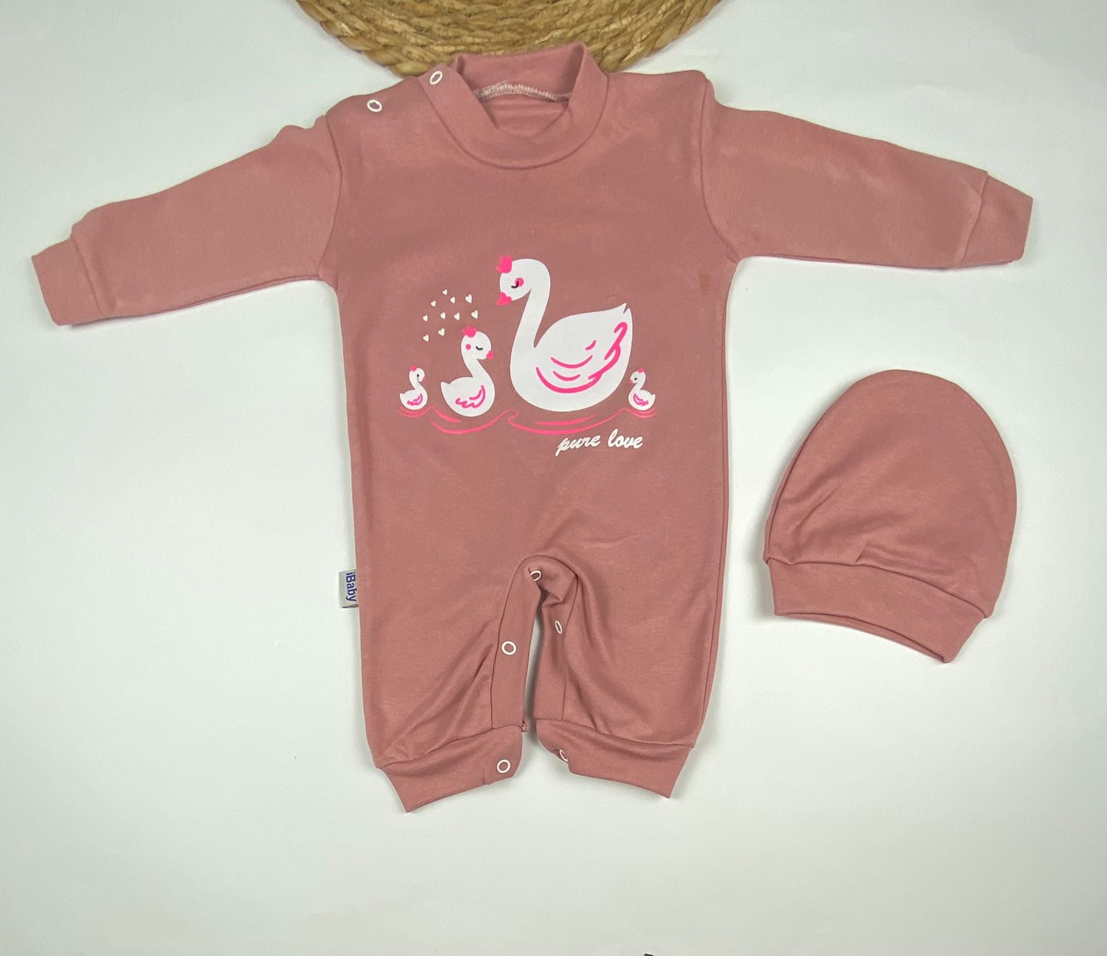 سالوبيت اولادي وبناتي قطن 100% خريفي مكون من قطعتين رسمة الوزة😍❤️