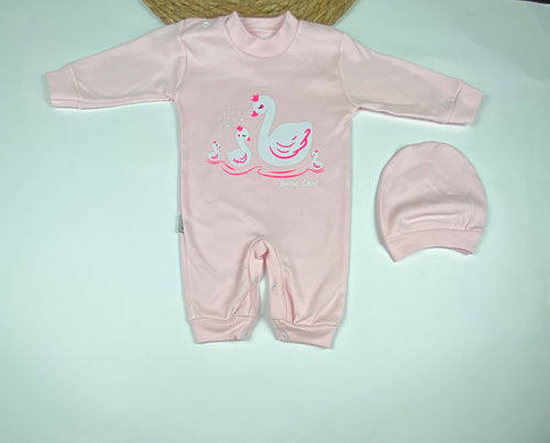 سالوبيت اولادي وبناتي قطن 100% خريفي مكون من قطعتين رسمة الوزة😍❤️