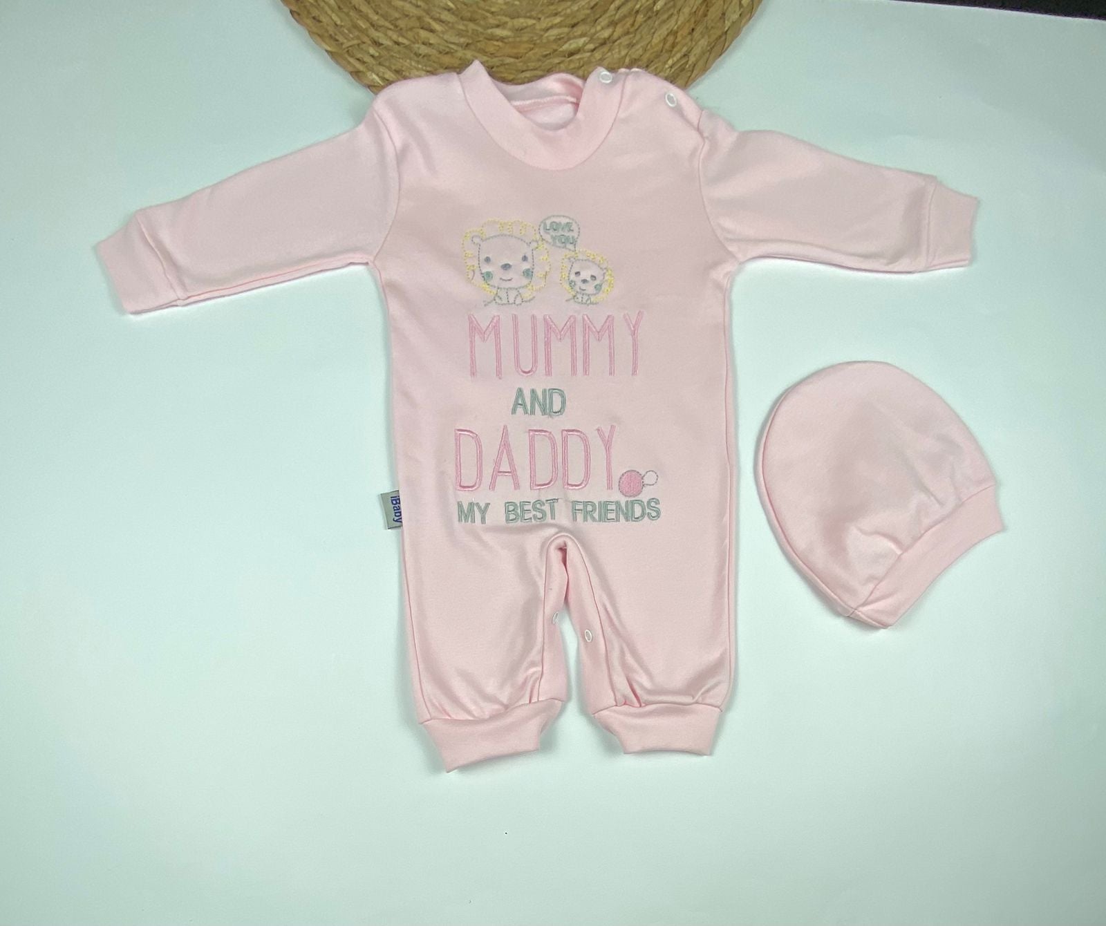 سالوبيت اولادي وبناتي قطن 100% خريفي مكون من قطعتين رسمة mummy and dady😍❤️