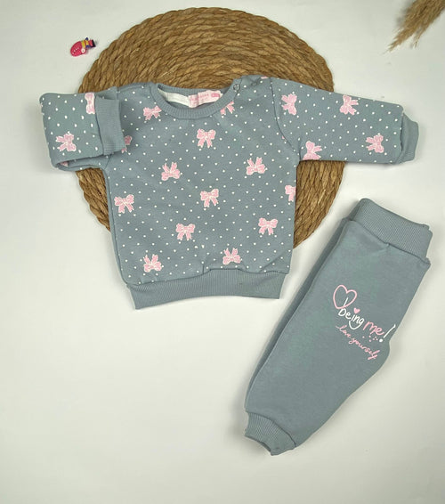 طقم شتوي ميلتون بناتي مكون من قطعتين رسمة فيونكه 🩷🩷