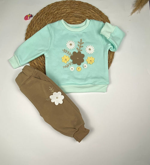 طقم بناتي شتوي ميلتون مكون من قطعتين 🤩🩷