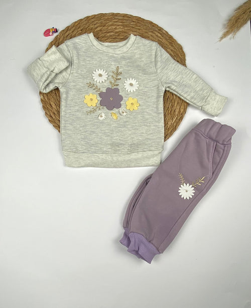 طقم بناتي شتوي ميلتون مكون من قطعتين 🤩🩷