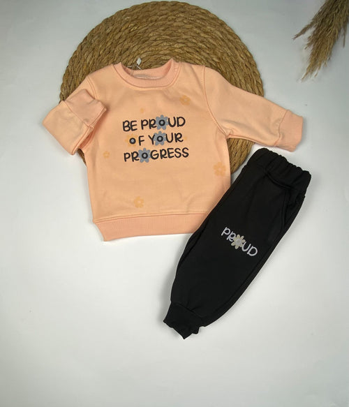 طقم شتوي خامه ميلتون بناتي مكون من قطعتين 💛❤️