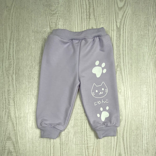 بيجامه خريفي قطن بناتي مكونه من قطعتين رسمة قطه ماركة شيكو💜💜