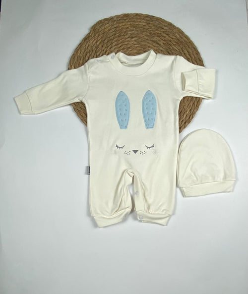 سالوبيت اولادي وبناتي قطن 100% خريفي مكون من قطعتين رسمة ارنب🐰❤️