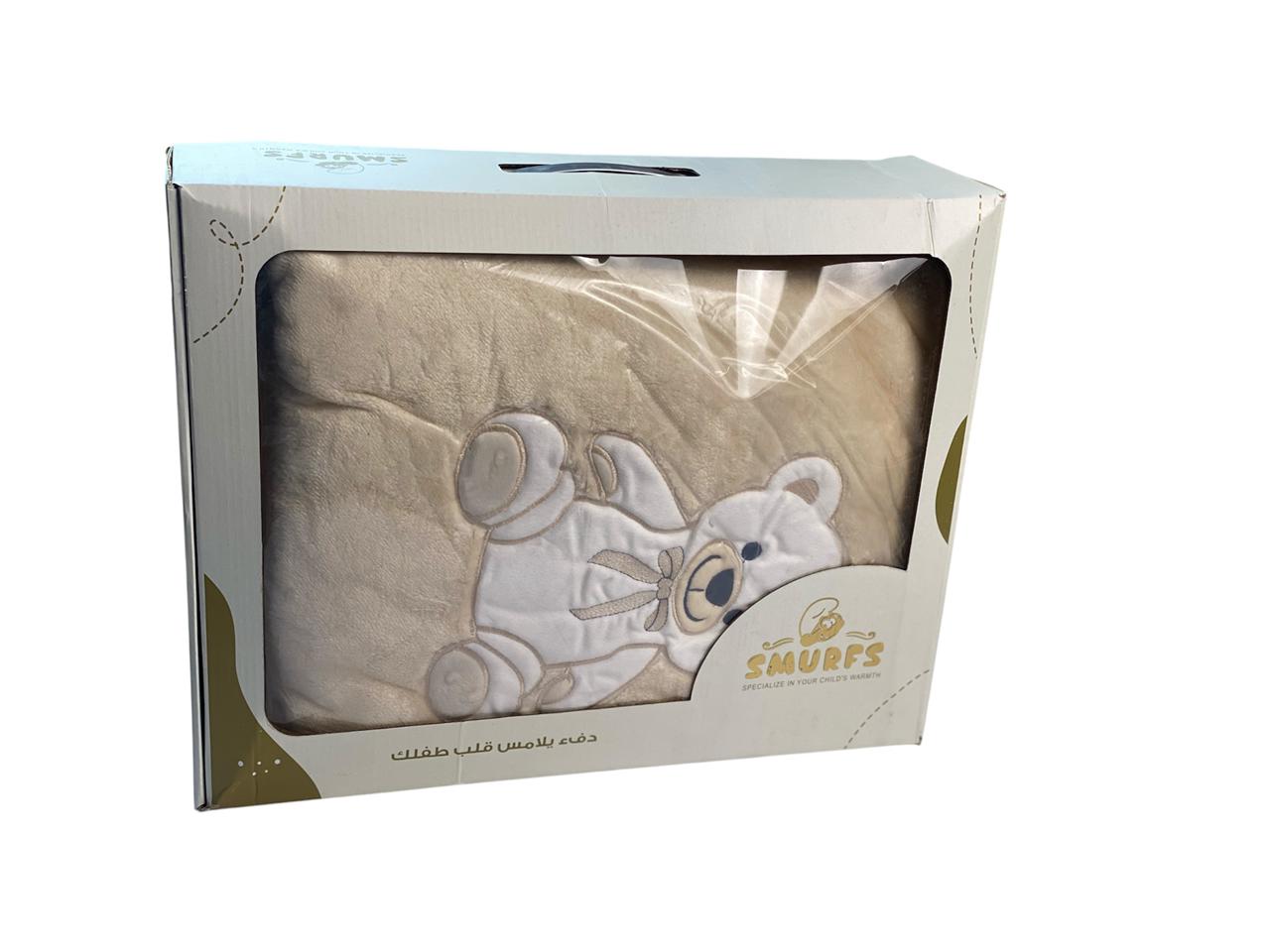 بطانية قطن فرو ناعمة ودافئة لحديثي الولادة. خامة آمنة على بشرة البيبي،  ماركة السنافر❤️❤️