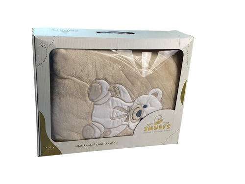 بطانية قطن فرو ناعمة ودافئة لحديثي الولادة. خامة آمنة على بشرة البيبي،  ماركة السنافر❤️❤️