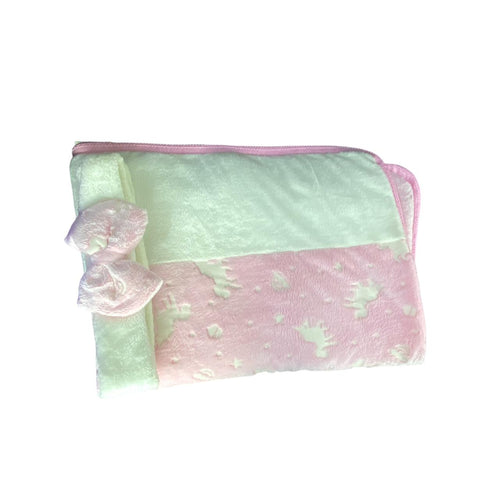 بطانية بيبي قطن فرو لحديثي الولادة، ناعمة على البشرة ماركة السنافر💗🩵