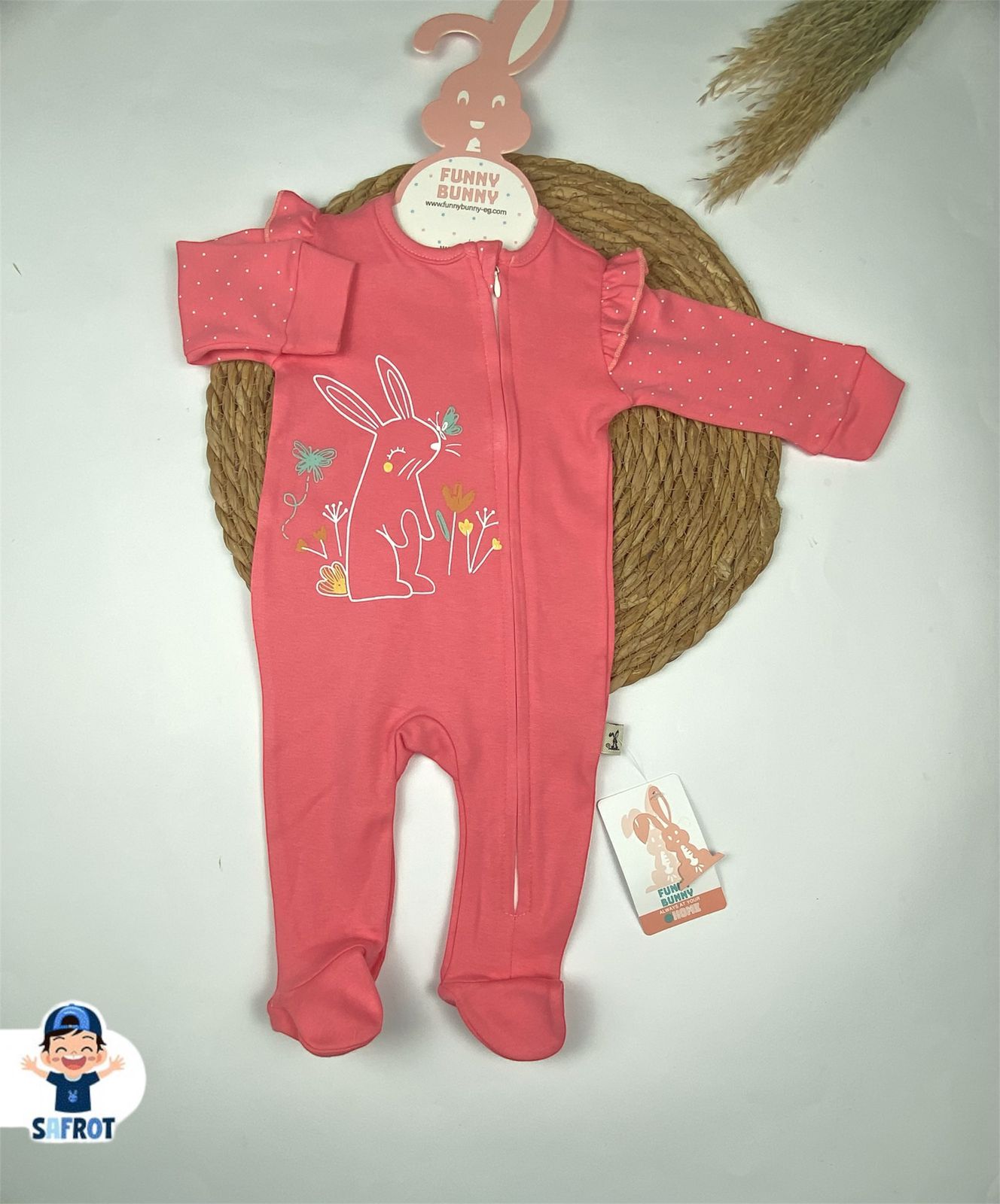 سالوبيت خريفي بناتي من فاني باني قطن 100% رسمة ارنب 🤍❤️