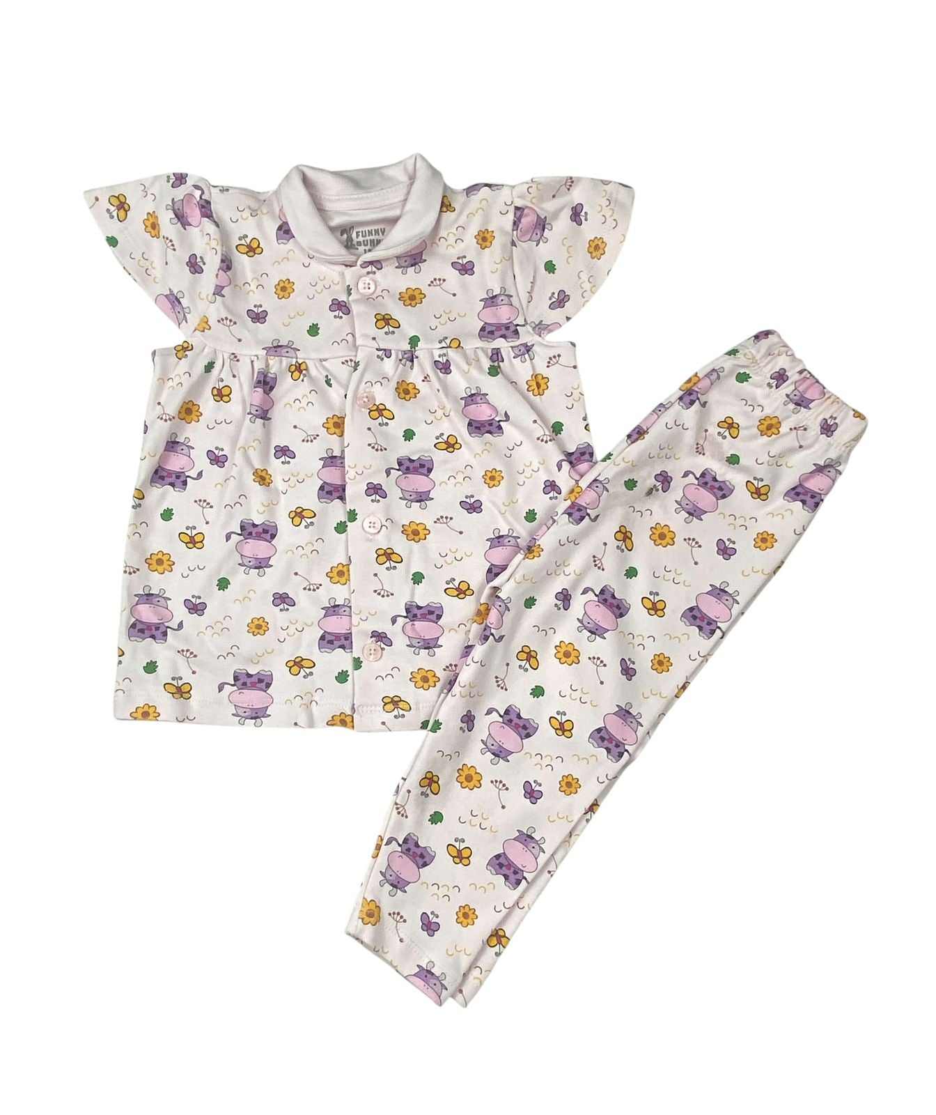 بيجامة بناتي قطن 100% مكون من قطعتين فاني باني 🥰🎀🎀