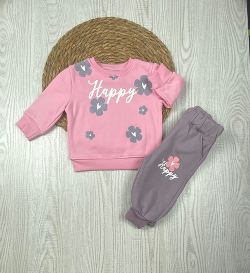 طقم بناتي شتوي خامه ميلتون مكون من قطعتين happy❤️🤍