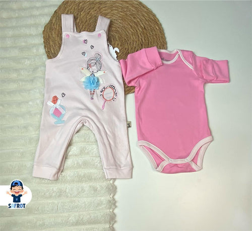 سالوبيت شتوي بناتي قطن 100% ماركه فاني باني مكون من قطعتين ballerina❤️❤️