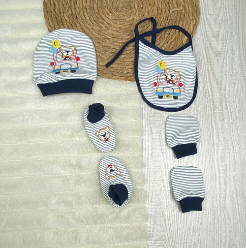 طقم السبوع والمستشفى وبناتي خامه قطن مكون من 5 قطع 🤍❤️🖤