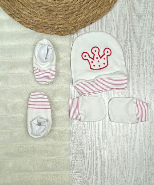 طقم السبوع والمستشفى بناتي قطن مكون من 4 قطع 🤍❤️