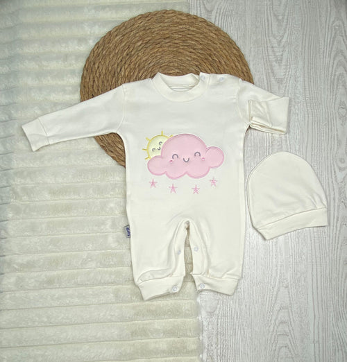 سالوبيت اولادي وبناتي قطن 100% خريفي مكون من قطعتين رسمة سحابه❤️