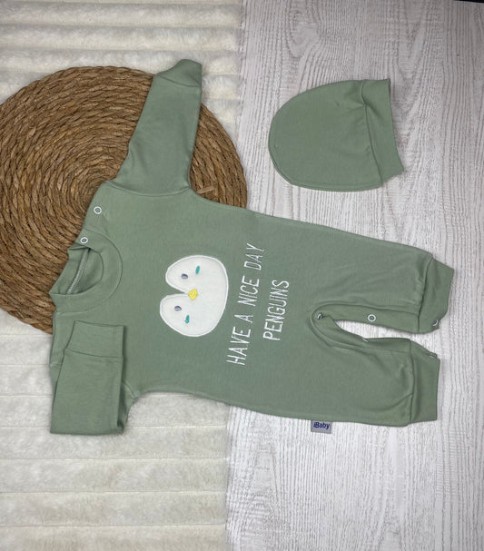 سالوبيت اولادي وبناتي قطن 100% خريفي مكون من قطعتين penguins❤️
