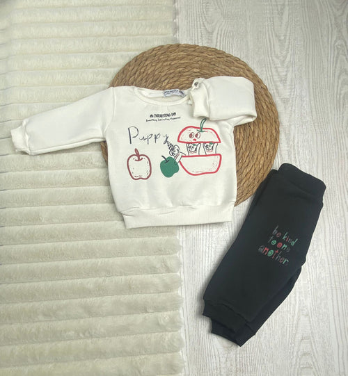 طقم شتوي ميلتون اولادي مكون من قطعتين  apple❤️🤍