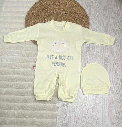 سالوبيت اولادي وبناتي قطن 100% خريفي مكون من قطعتين penguins❤️