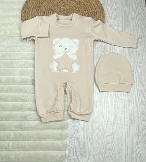 سالوبيت اولادي وبناتي قطن 100% خريفي مكون من قطعتين رسمة دب ونجمه❤️