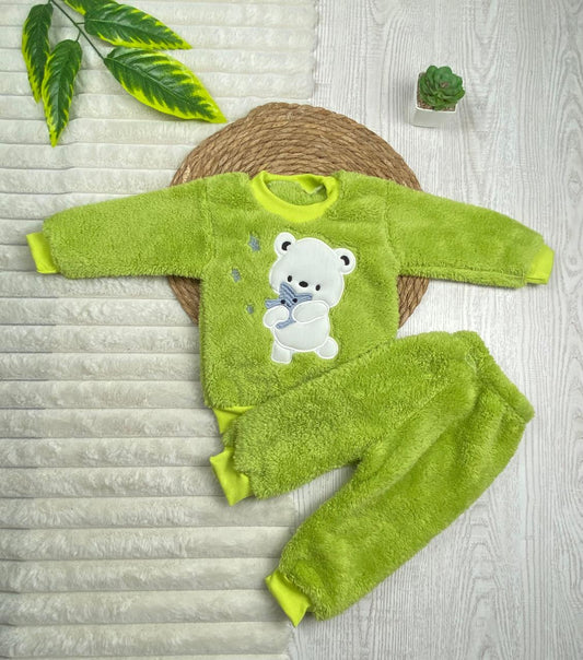 بيجامه فرو اولادي وبناتي خامه روعه رسمة دبدوب😍🤍